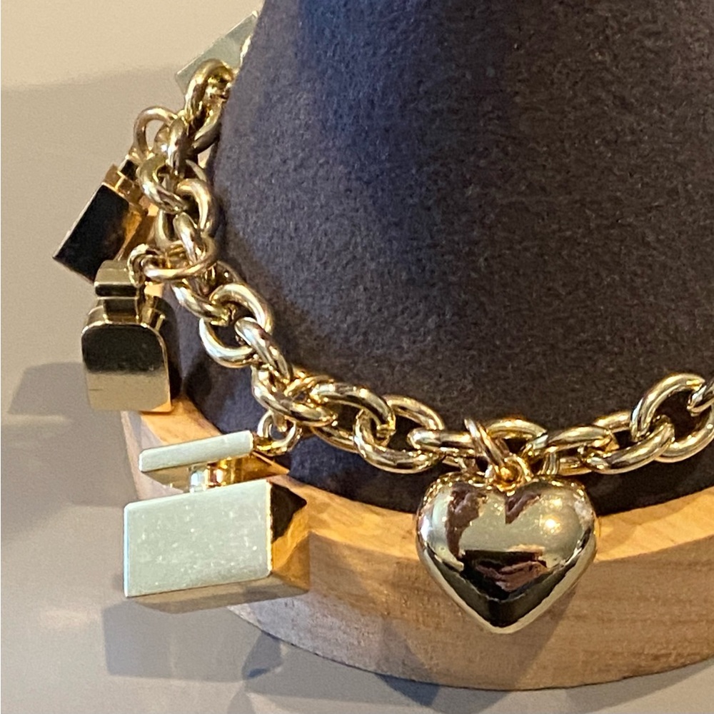 Dolce & Gabbana Gold Logo Perfume Bottle Charm Link Bracelet - Picture 13 of 16